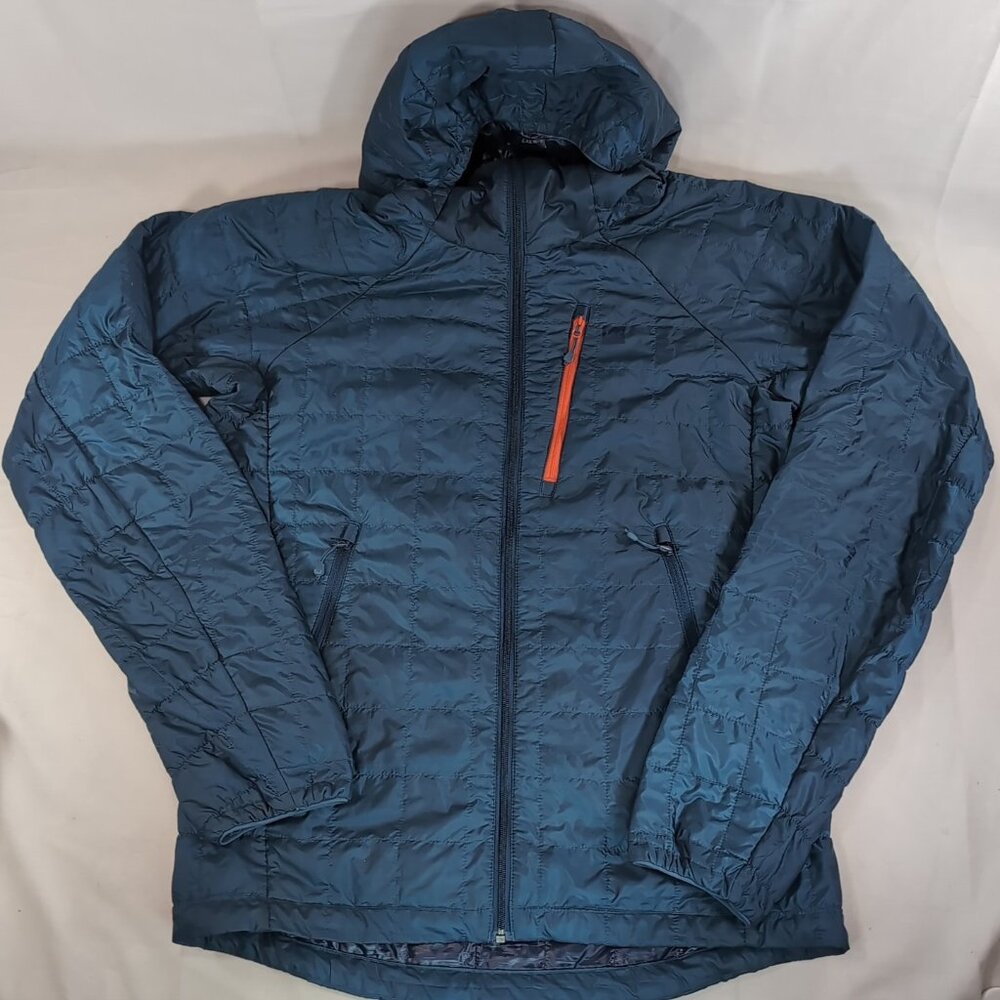 MEC Mountain Equipment Men's S Small Blue Lightweight Puffer Jacket Hooded Zip
